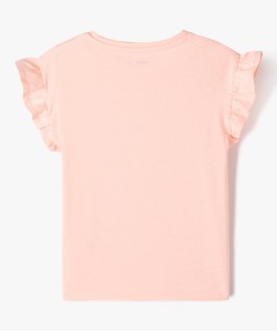 Tee-shirt à manches courtes avec volants fille